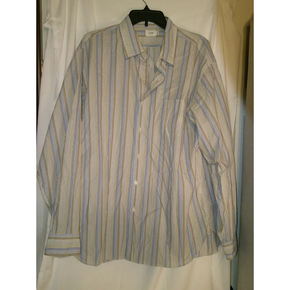 Men's J‎ Crew Striped Dress Shirt Size XL